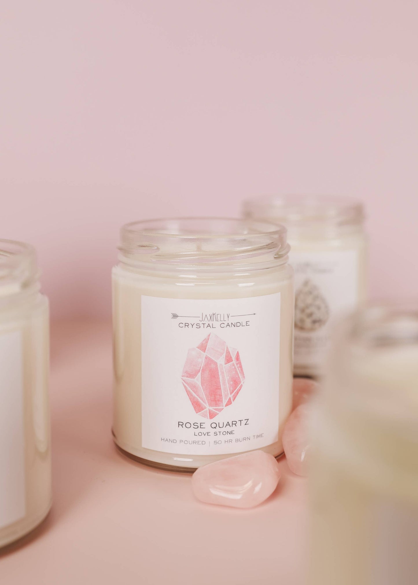 jax Crystal Candles - Rose Quartz