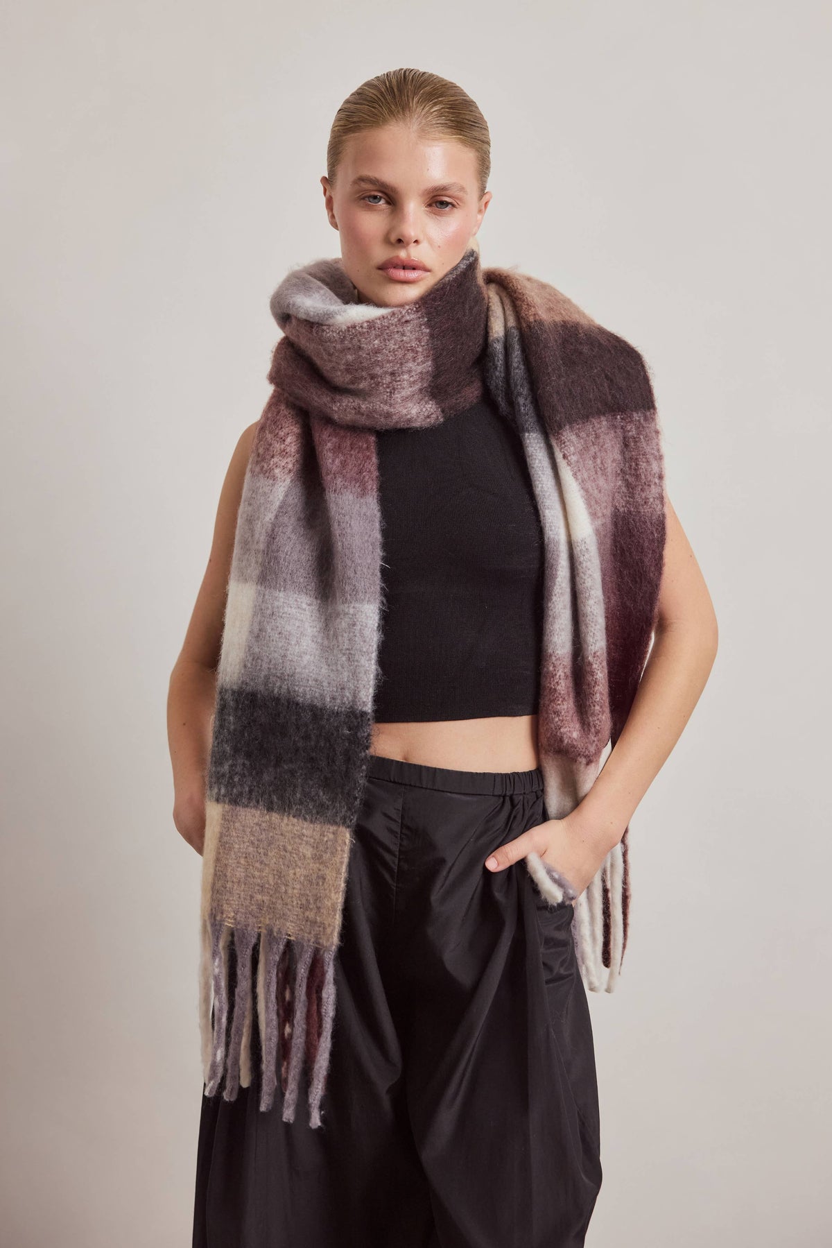 Arctic Fox The Reykjavik Scarf - 100% Recycled - Dark Berry - FW26