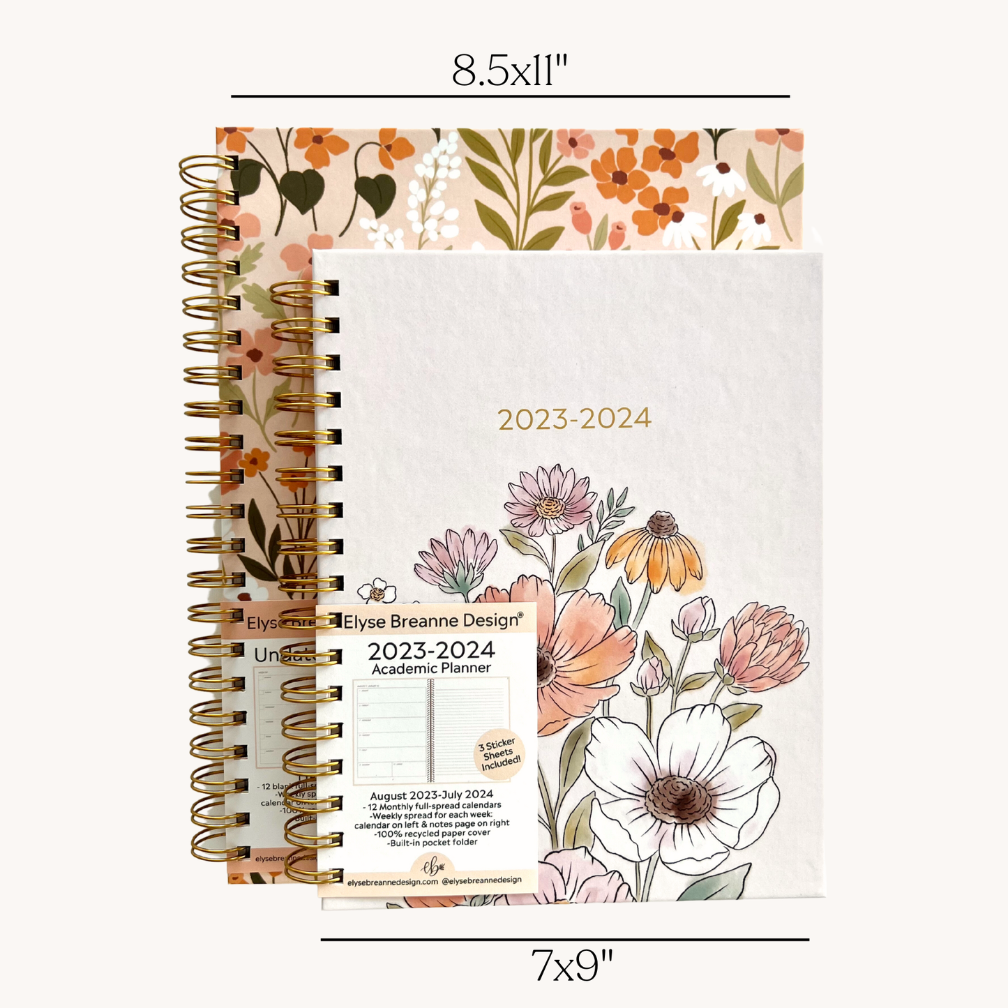 Elyse Blue Daisy Patch Undated Planner