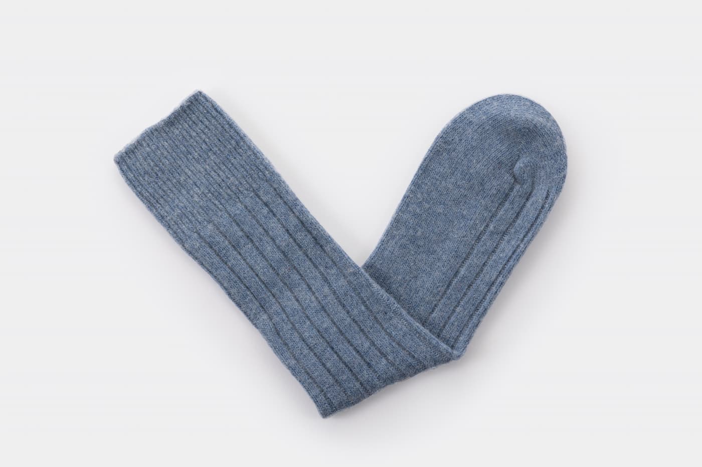 Lambswool Bed Socks blue