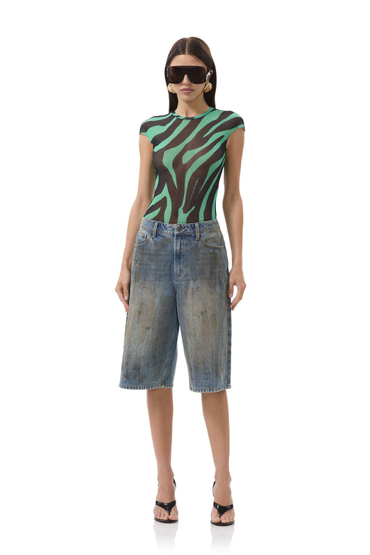 AFRM Nina Top - Green Zebra