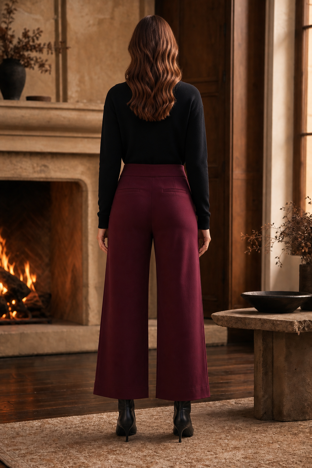 Dear Scarlett High Rise Twill Wide-Leg Pants