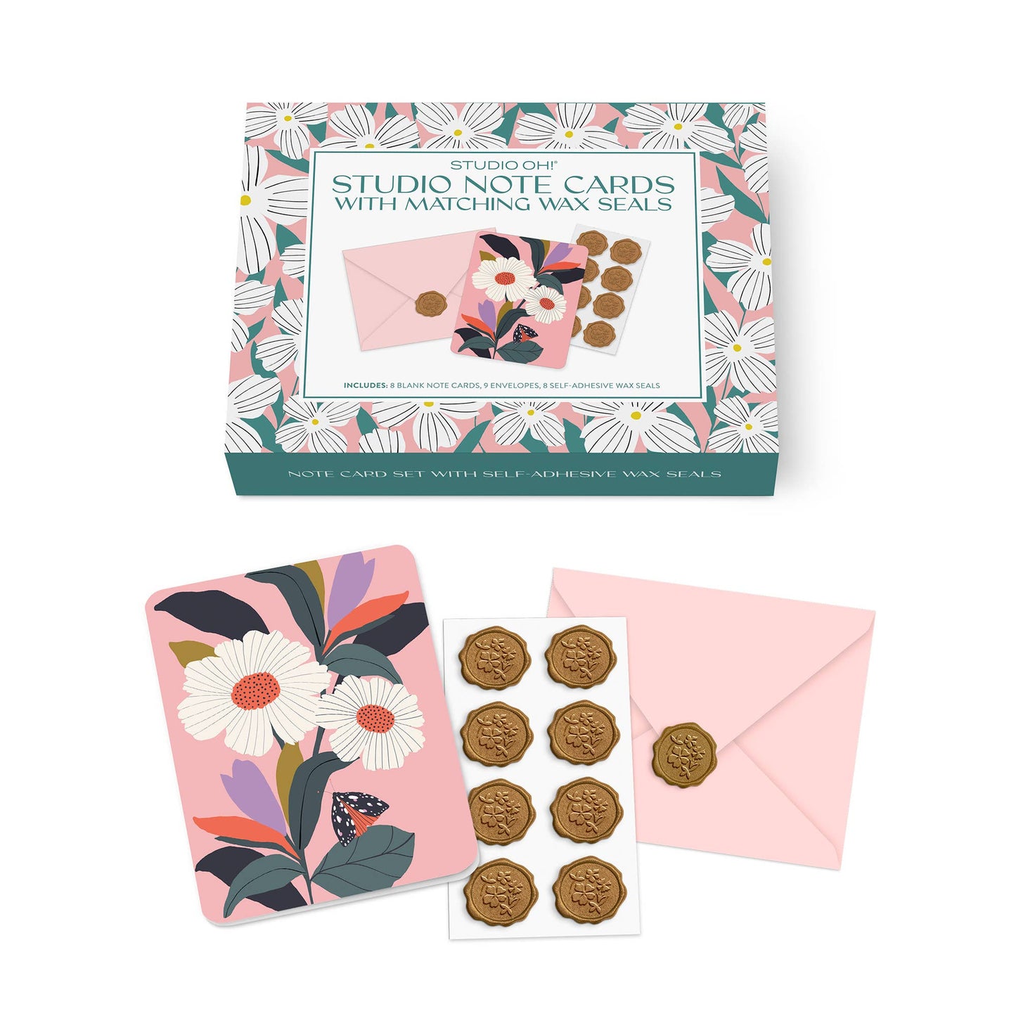 Studio Oh!Blossoming Reflections Note Cards with Matching Wax Seals