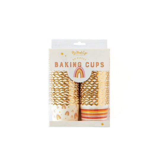 Minds Eye - Gold Foil Rainbow Stripe Food Cups