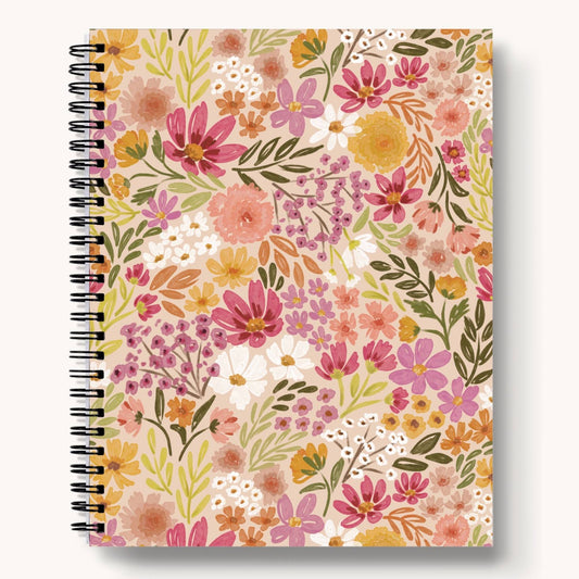 Elyse Primrose Petals Spiral Lined Notebook 8.5x11in.
