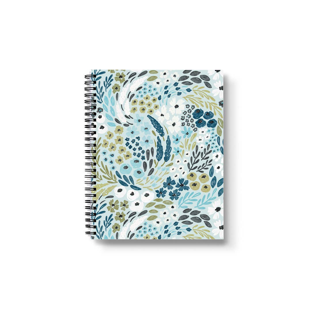 Elyse Waterfall Floral Spiral Lined Notebook 8.5x11in.