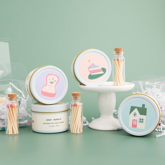 Enlighten Wedding Cake Scented Candle and Matches Set