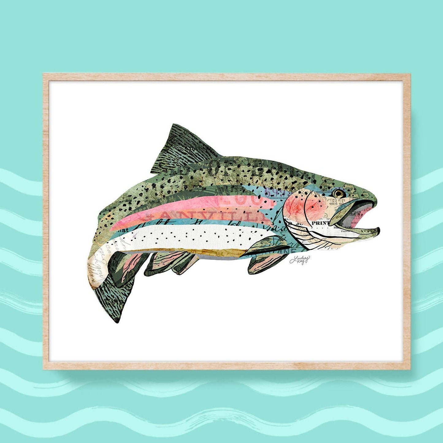 Rainbow Trout Collage - Art Print