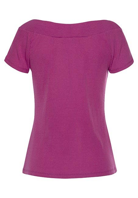 LASCANA Women's Ribbed V-Neck Top##223