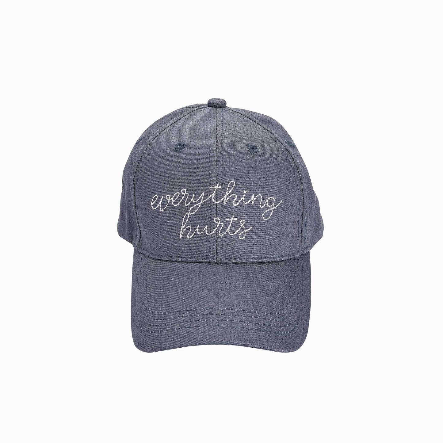 Totalee Cotton Gray Everything Hurts Embroidered Hat