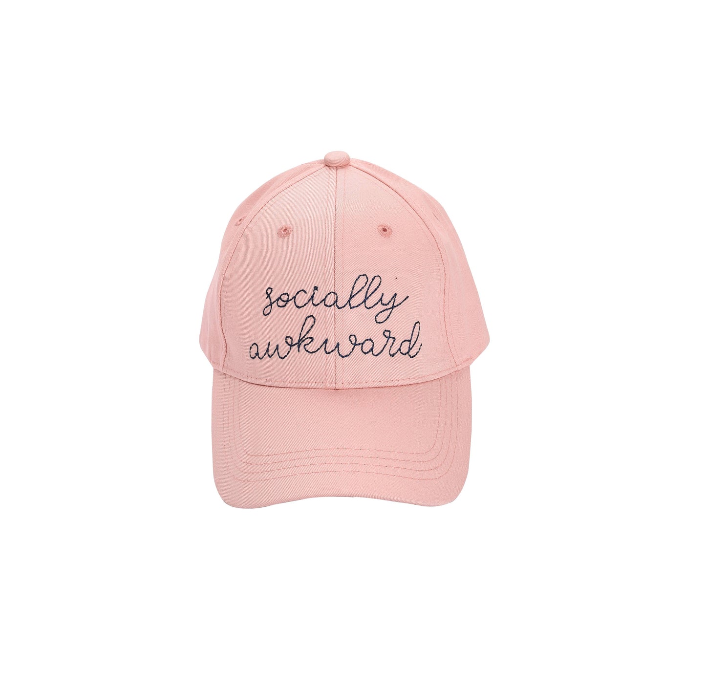 Totalee Cotton Pink Socially Awkward Embroidered Hat