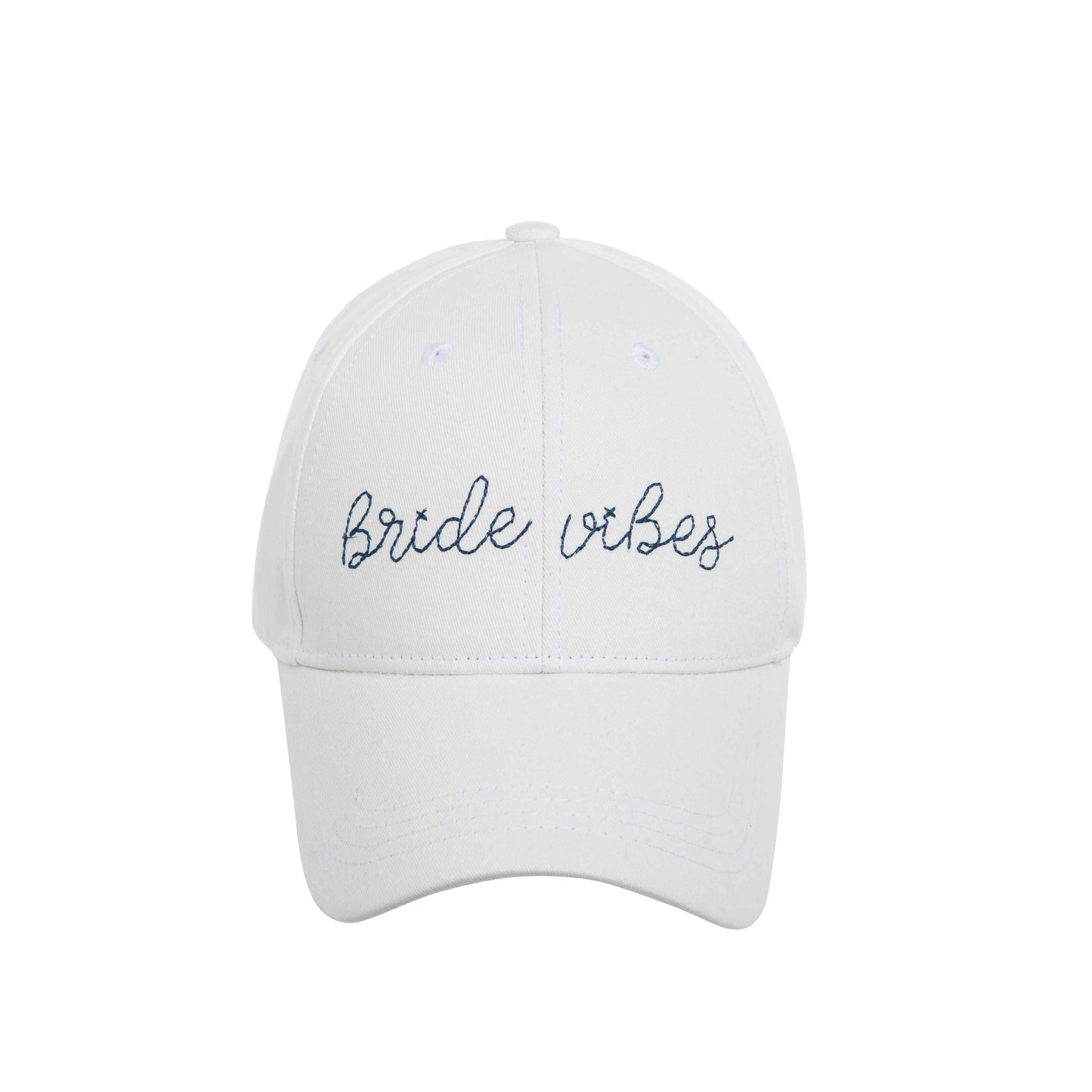 Totalee Cotton White Bride Vibes Embroidered Hat
