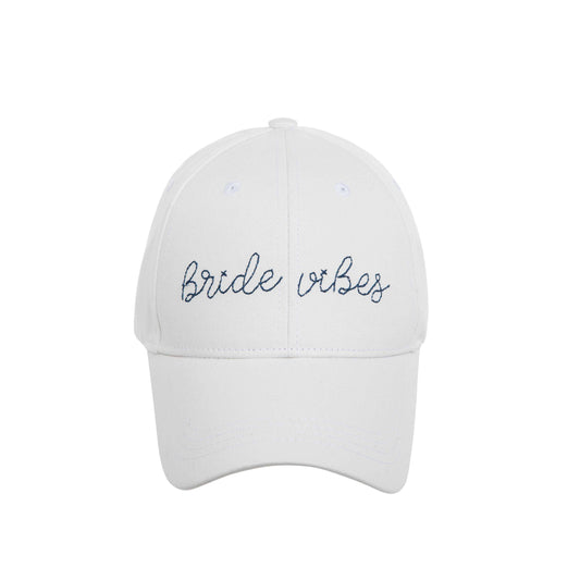 Totalee Cotton White Bride Vibes Embroidered Hat