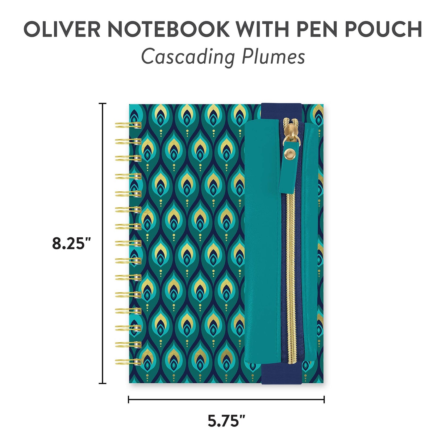 Studio Oh! Cascading Plumes Oliver Notebook with Pen Pocket