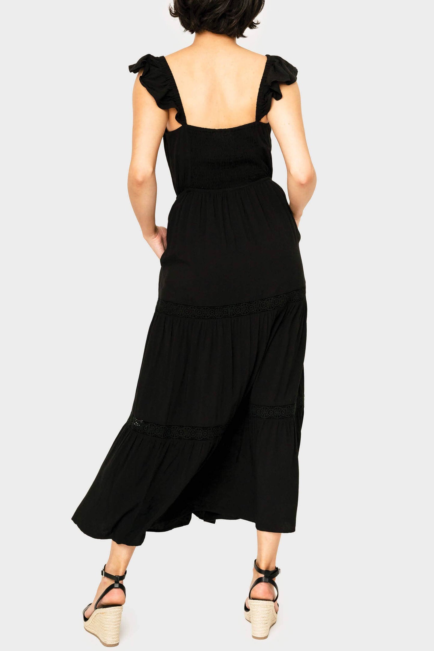 Gibson Strappy Crochet Inset Maxi Dress