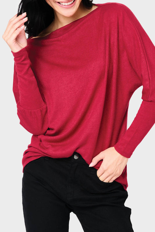Gibson Look Slouchy Luxe Open Neck Sweater