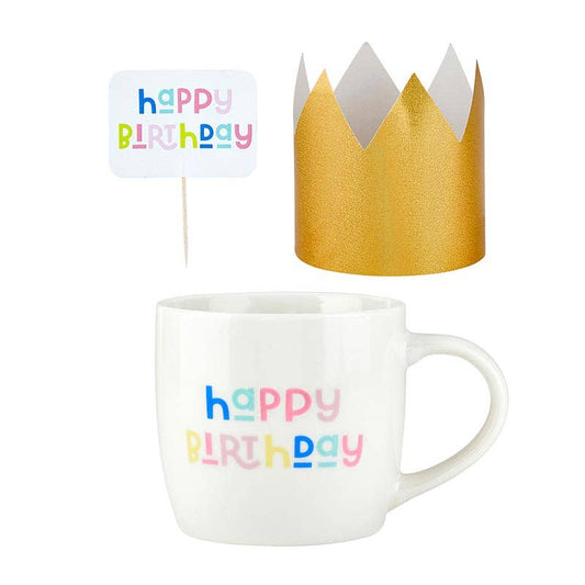 Slant Mug Cake Gift Set - Happy Birthday