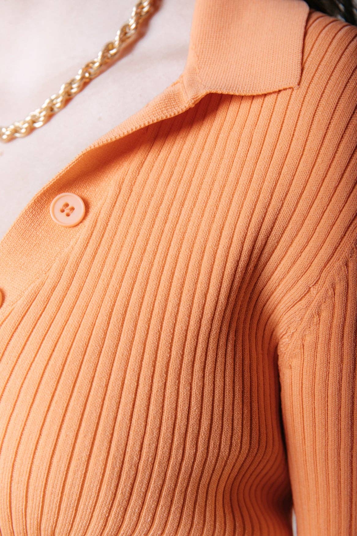 Colourful Nori Fine Knit Polo | Tangerine