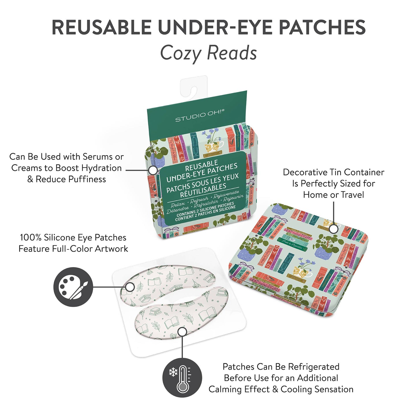 Studio Oh Cozy Reads Reusable Under-Eye Patches