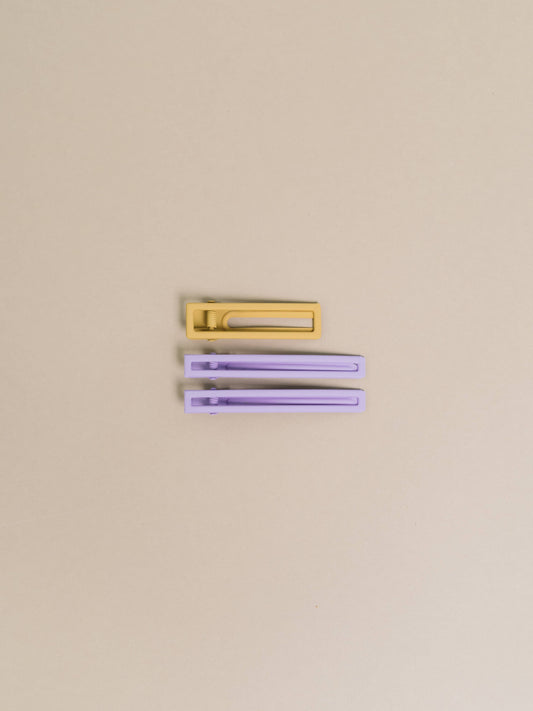 Nat & Noor Yarrow | Lilac + Mustard | Alligator Hair Clip | Hair Pin