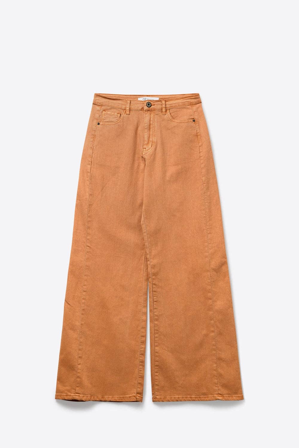 Q2 Orange Wide-Leg Pants with lightweight Twill