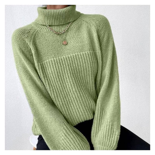 Minimalist Solid Color V-Neck Drop Shoulder Sweater
