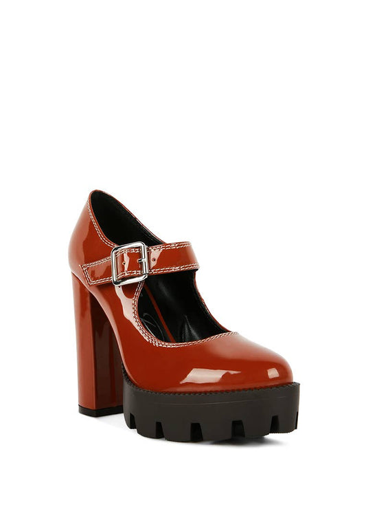Rag MILLENIAL BUG Patent High Heeled Mary Jane Shoes