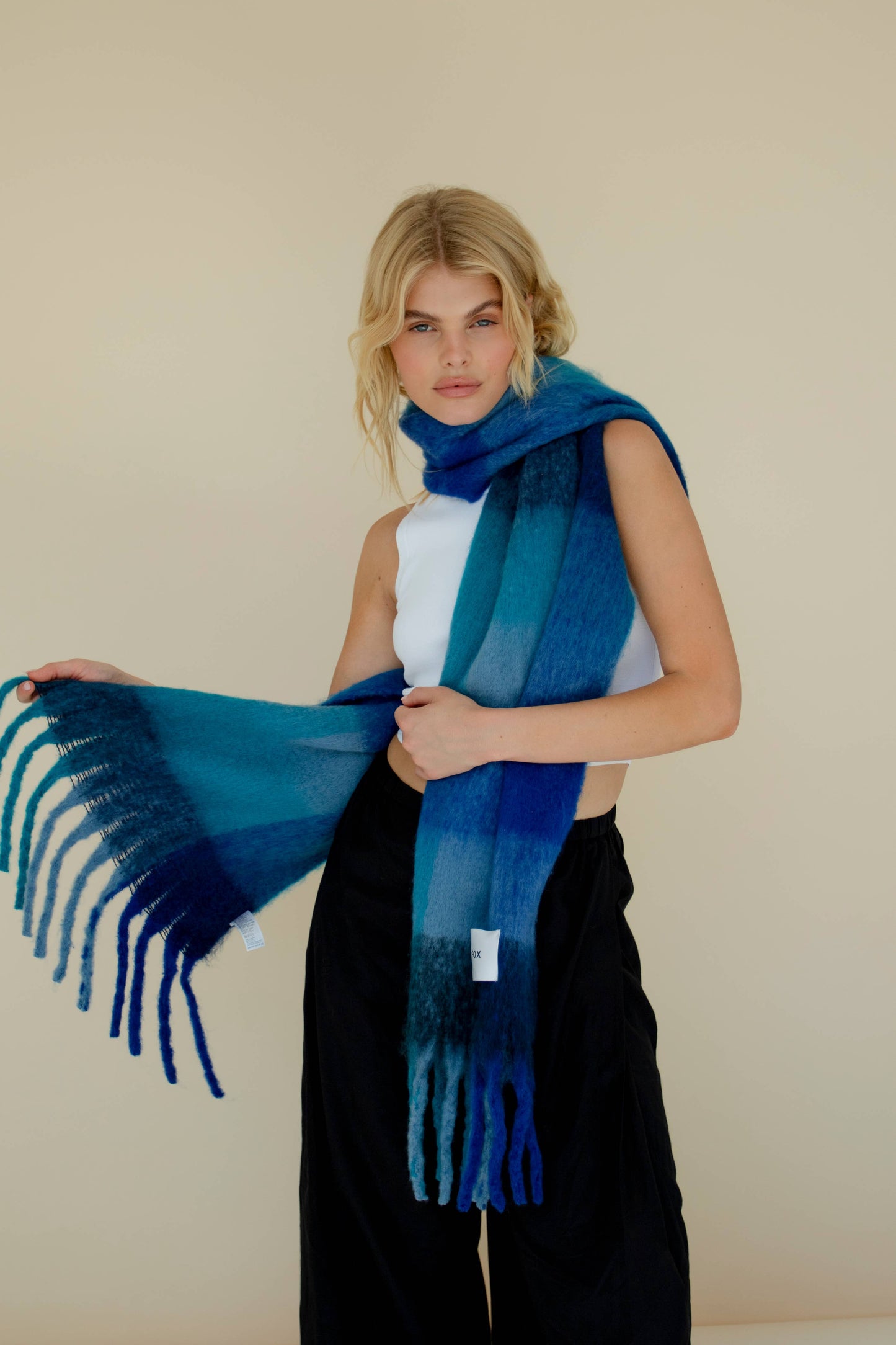 The Reykjavik Scarf - Blue Check - AW23