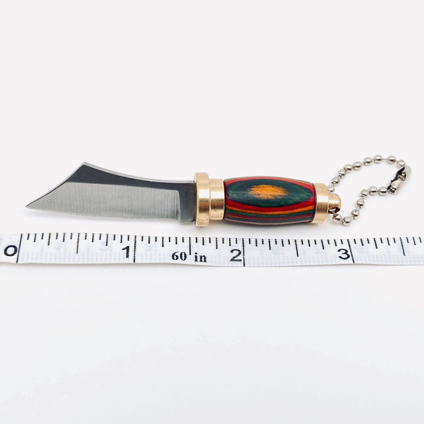 Colored Wood Handle Portable Mini Knife with Protective Cove