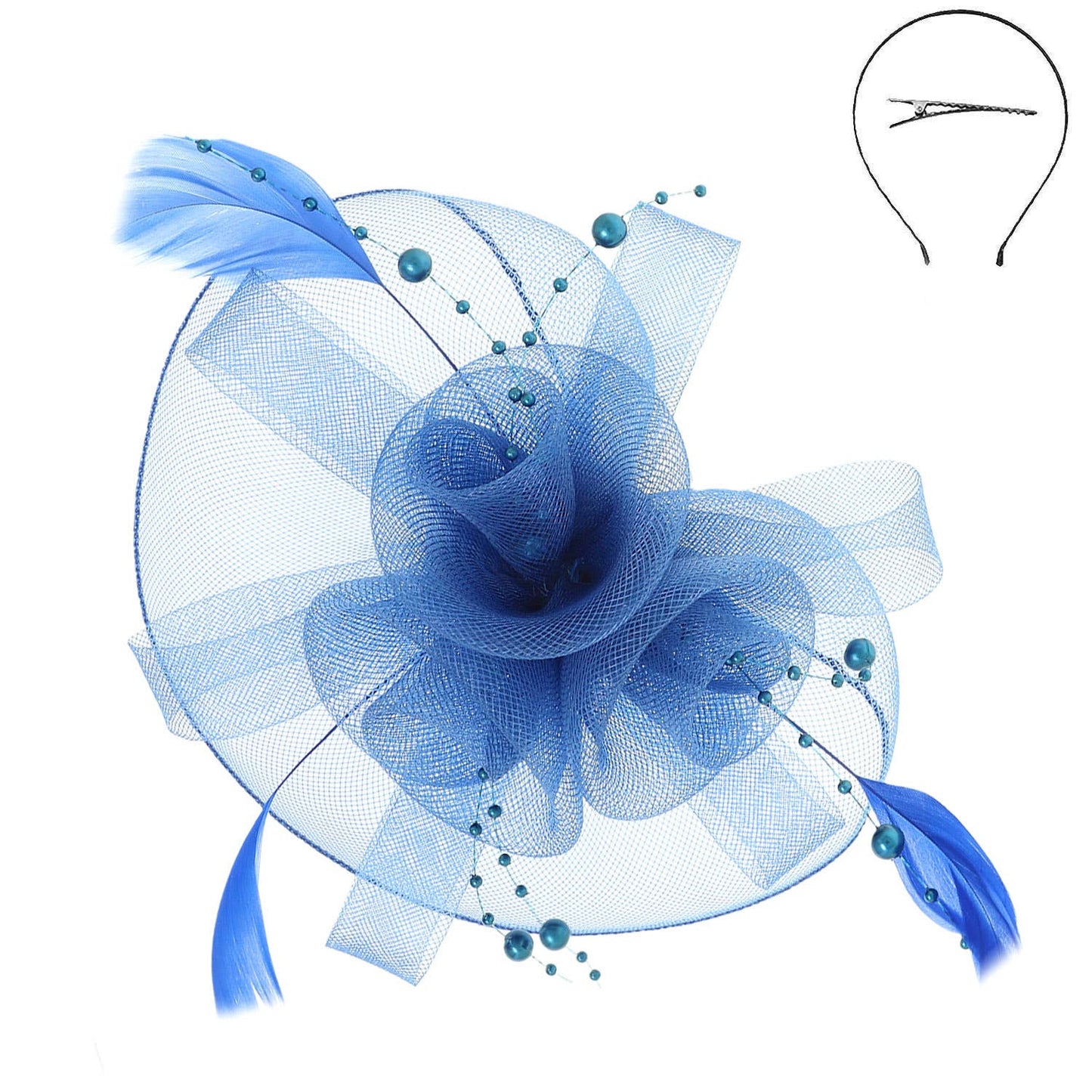 Sophia Fashion Fascinator with Feather Hair Clip
