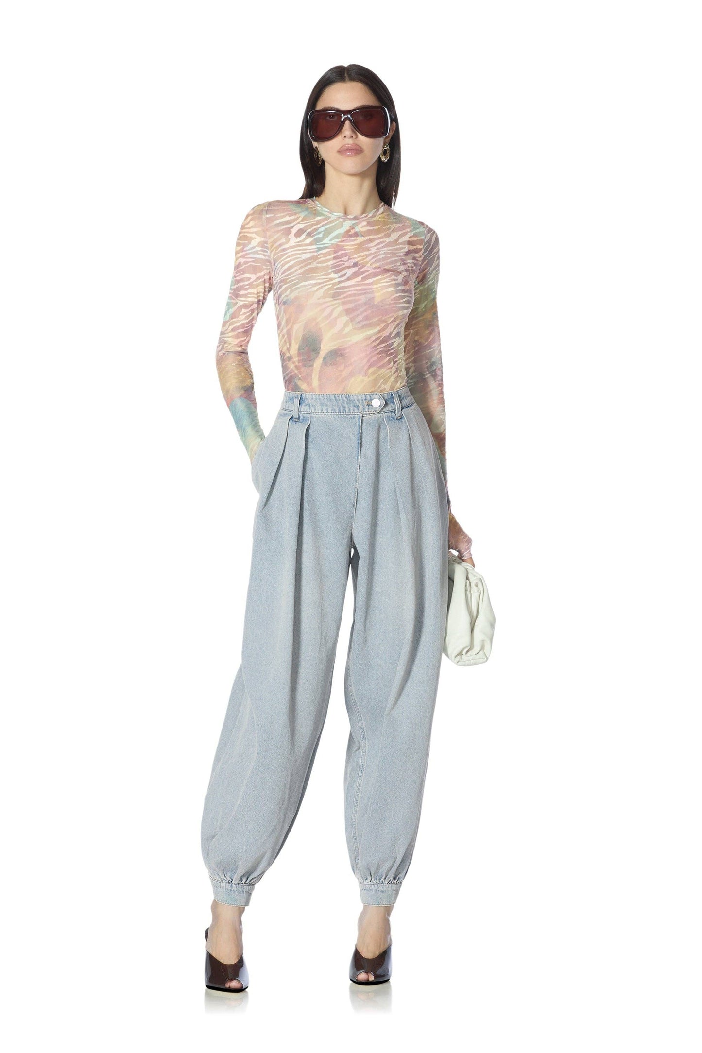 AFRM Kaylee Velvet Top - Feminine Palm