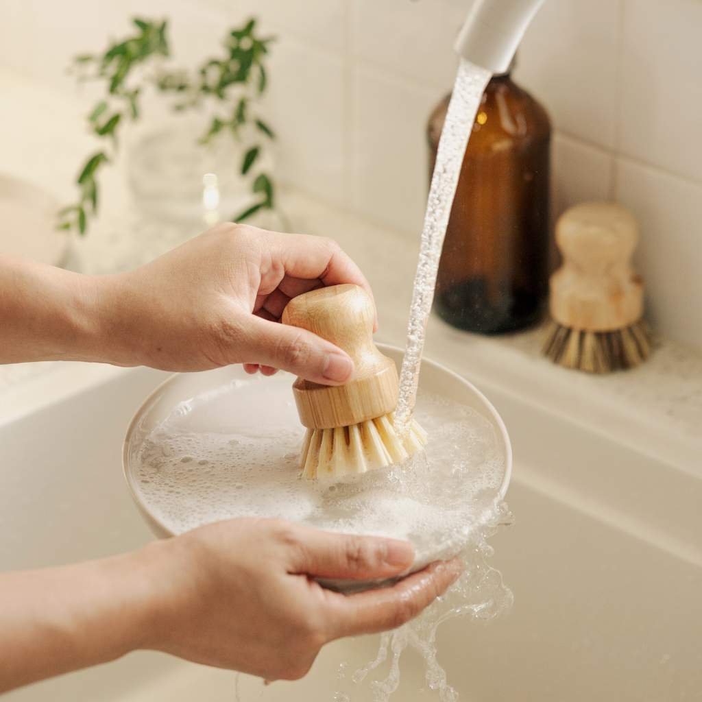 Jungle Bamboo Dish Brushes | Set of 2 Washing Up Scrubbing Brushes