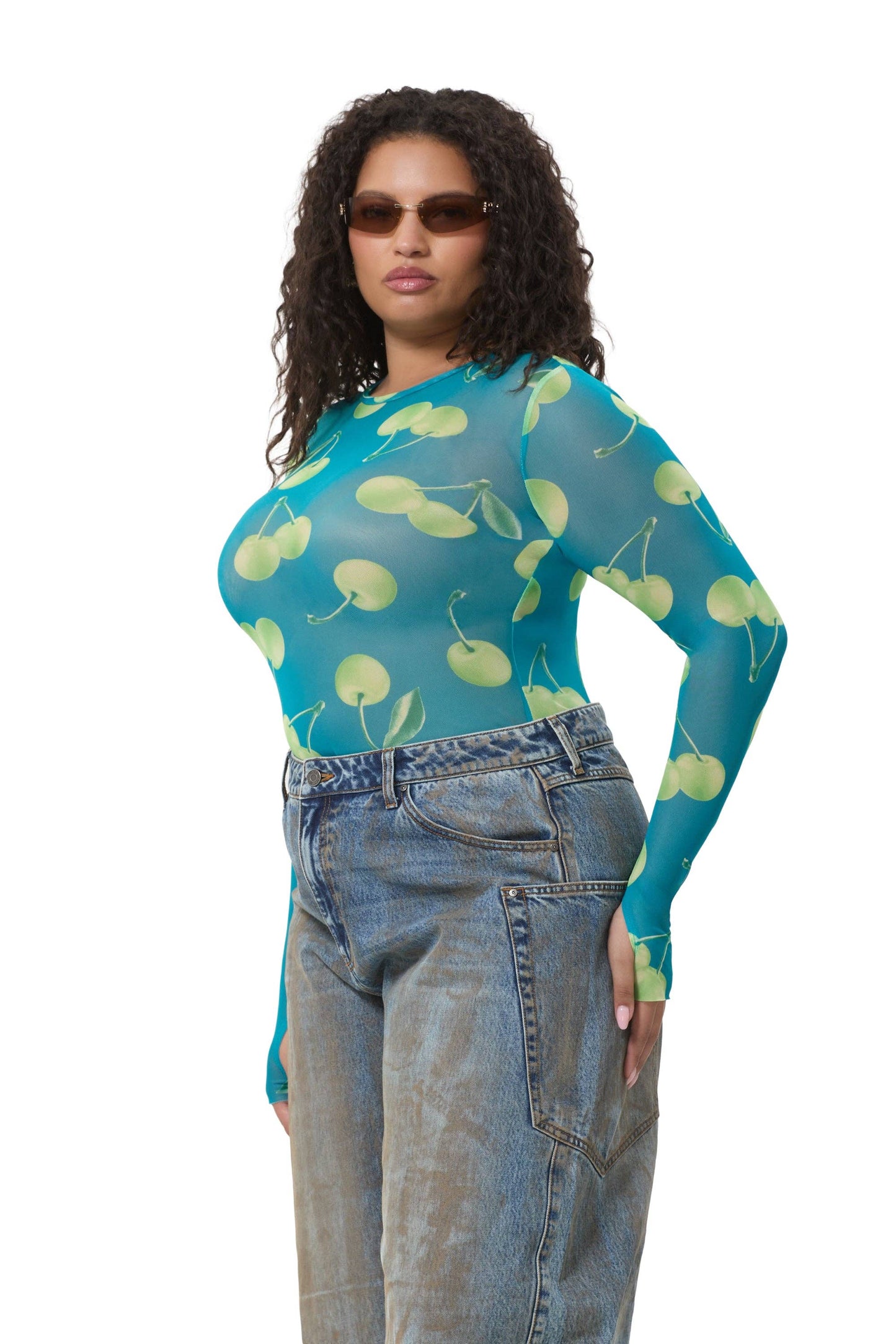AFRM Kaylee Top - Teal Cherry