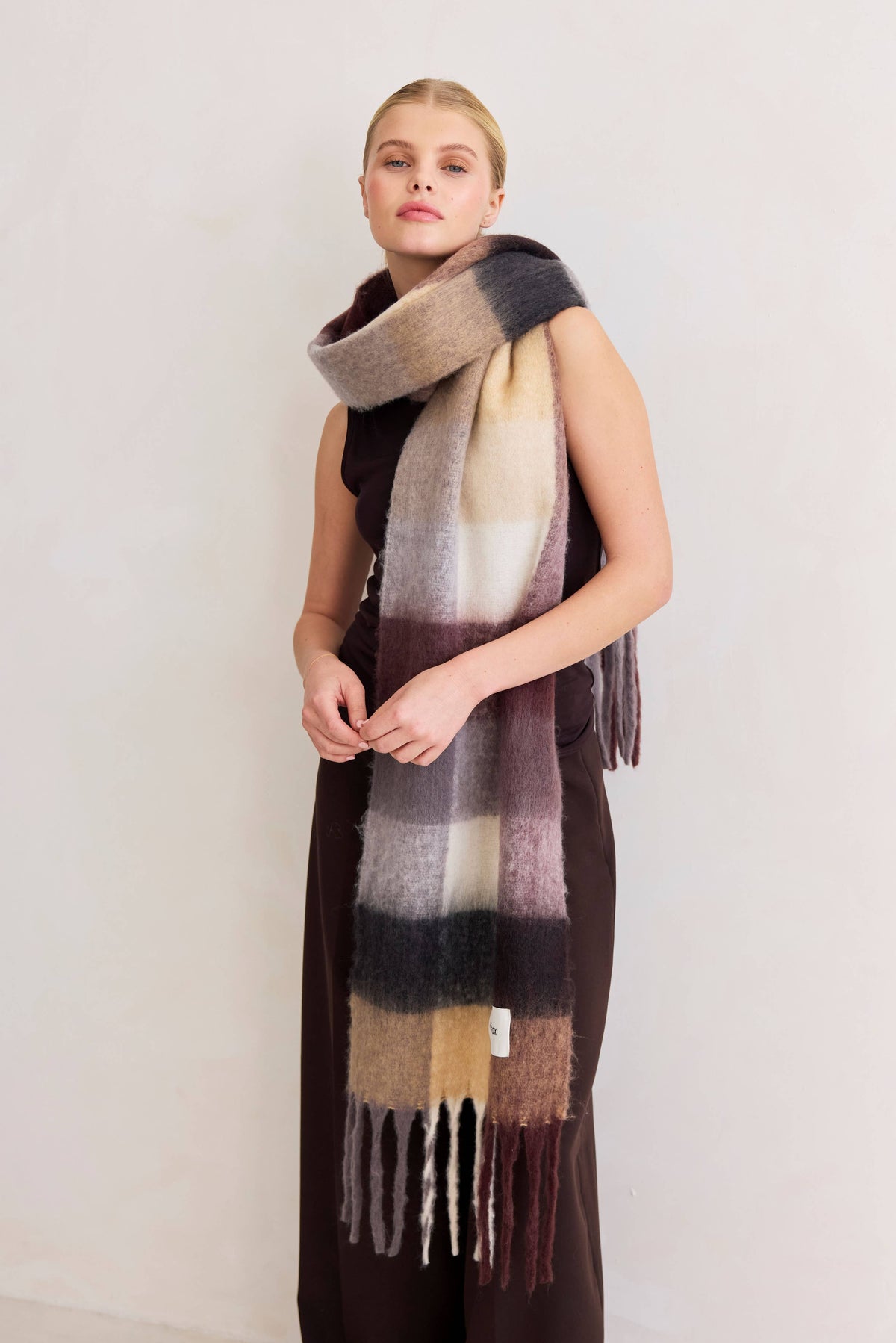 Arctic Fox The Reykjavik Scarf - 100% Recycled - Dark Berry - FW26