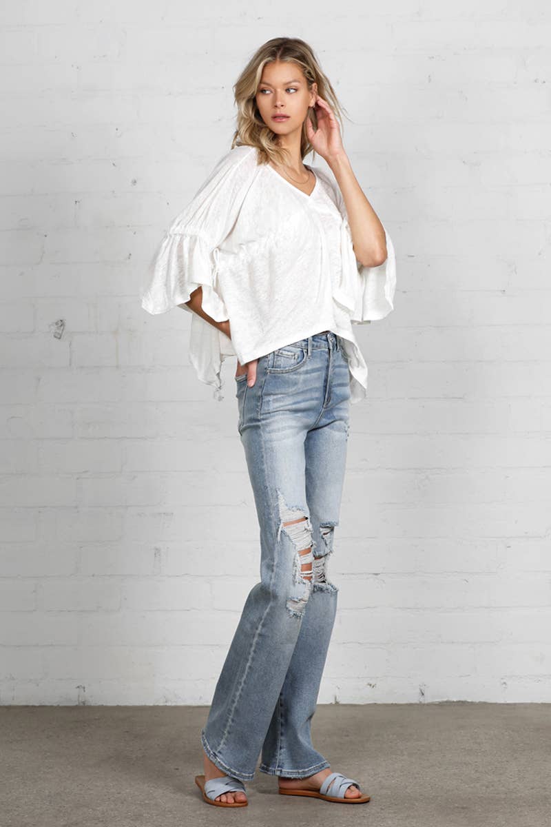 High Rise Ripped Dad Jeans