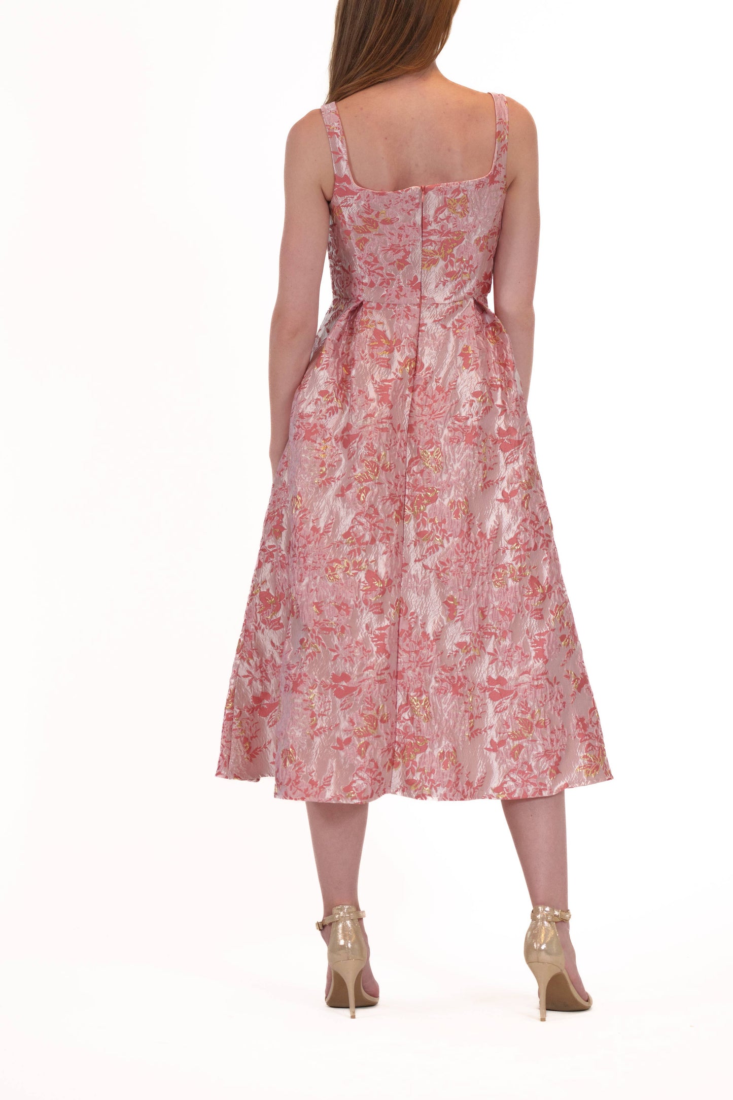 SLEEVELESS JACQUARD EVENING DRESS