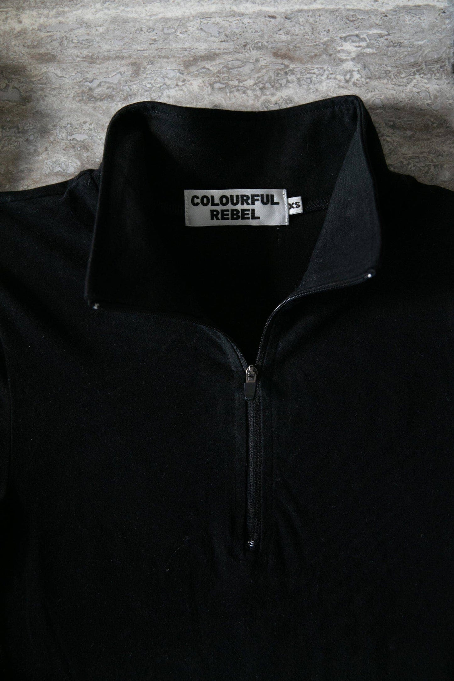 Colourful Rebel Uni Fitted Zip Top | Black