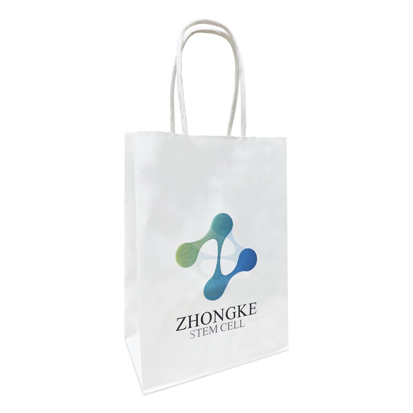 Custom Print Gem 5.3x3.5x8.5 inches White Paper Bags