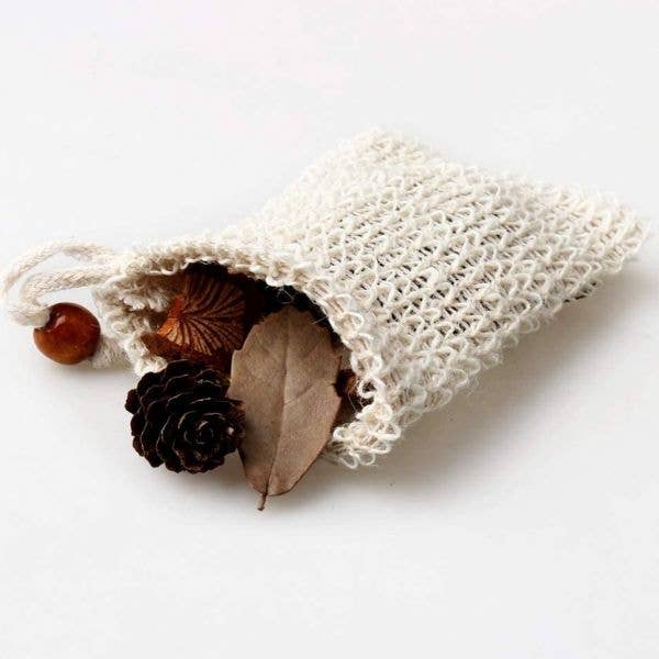 Jungle Soap Bag - Sisal | Natural Fibre Mesh Soap Pouch Sack