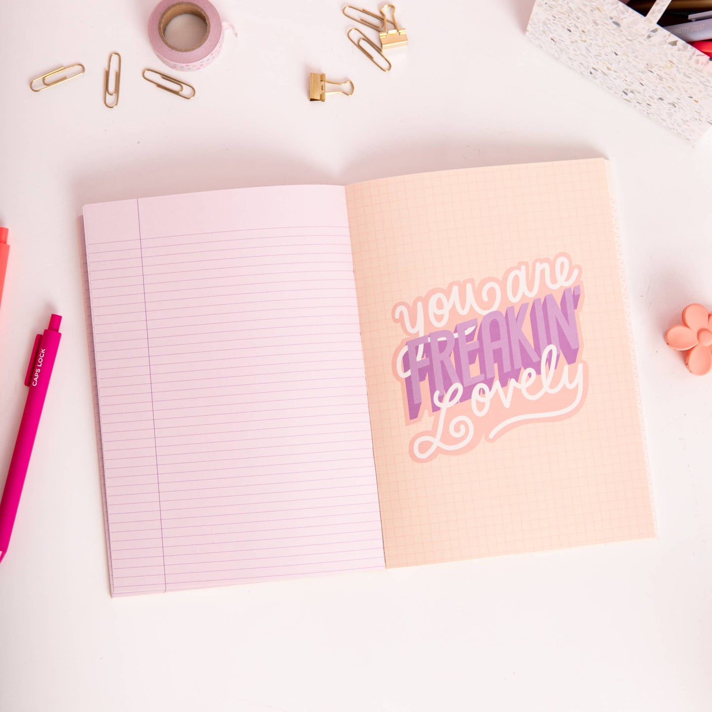 Feminist Agenda Peach Notebook