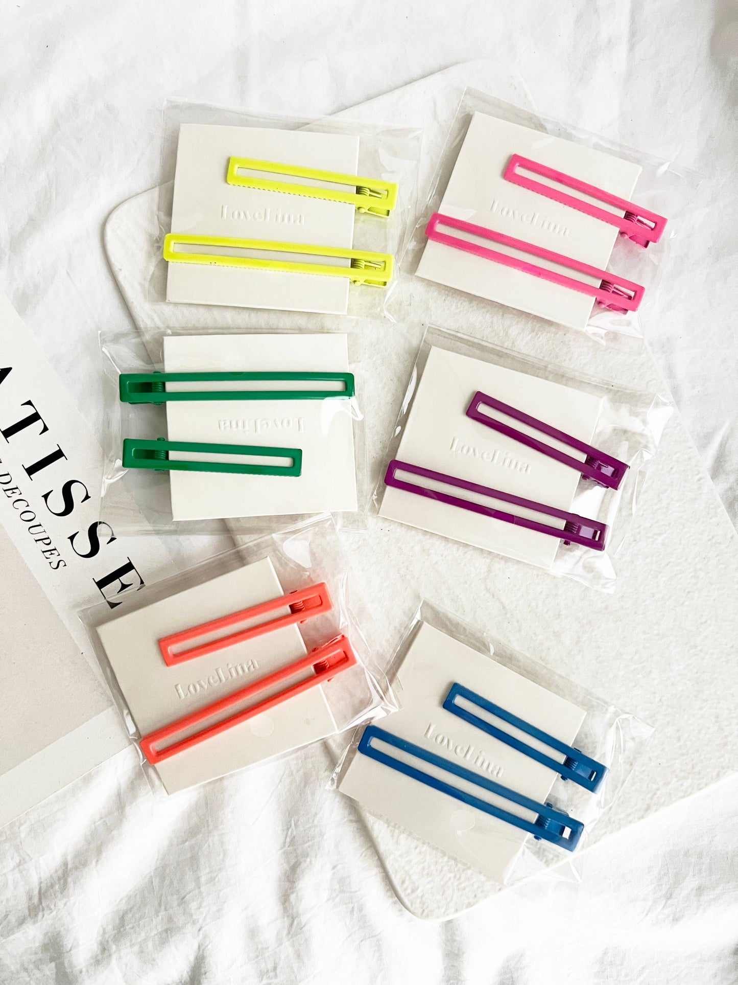 Love Lina Flat Colorful Hair Claw, Hair Clips (DAWA-ASSORTED)