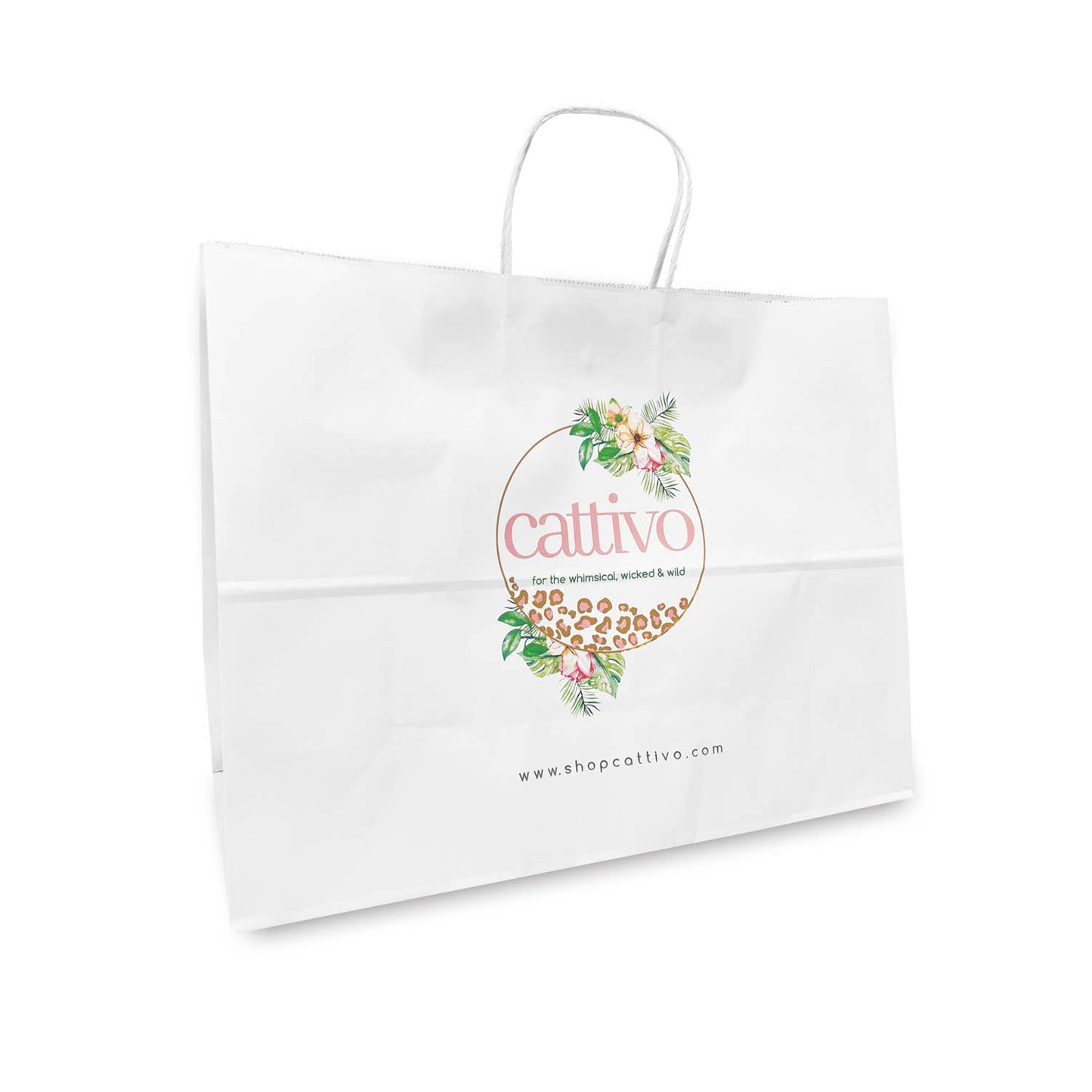 Custom Print Vogue 16x6x12 inches White Paper Bags