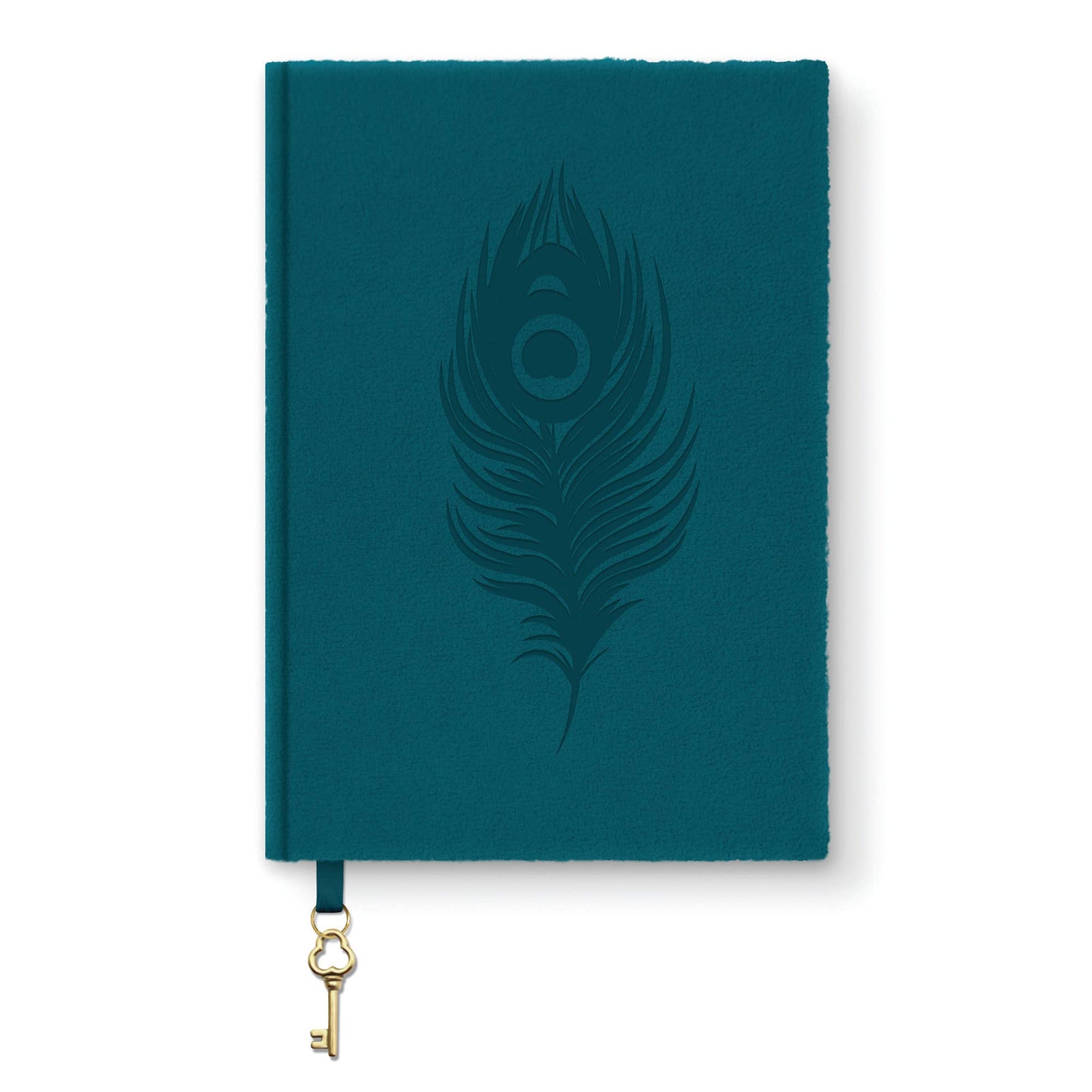Studio Oh! Peacock Blue Feather Olivia Velvet A5 Journal