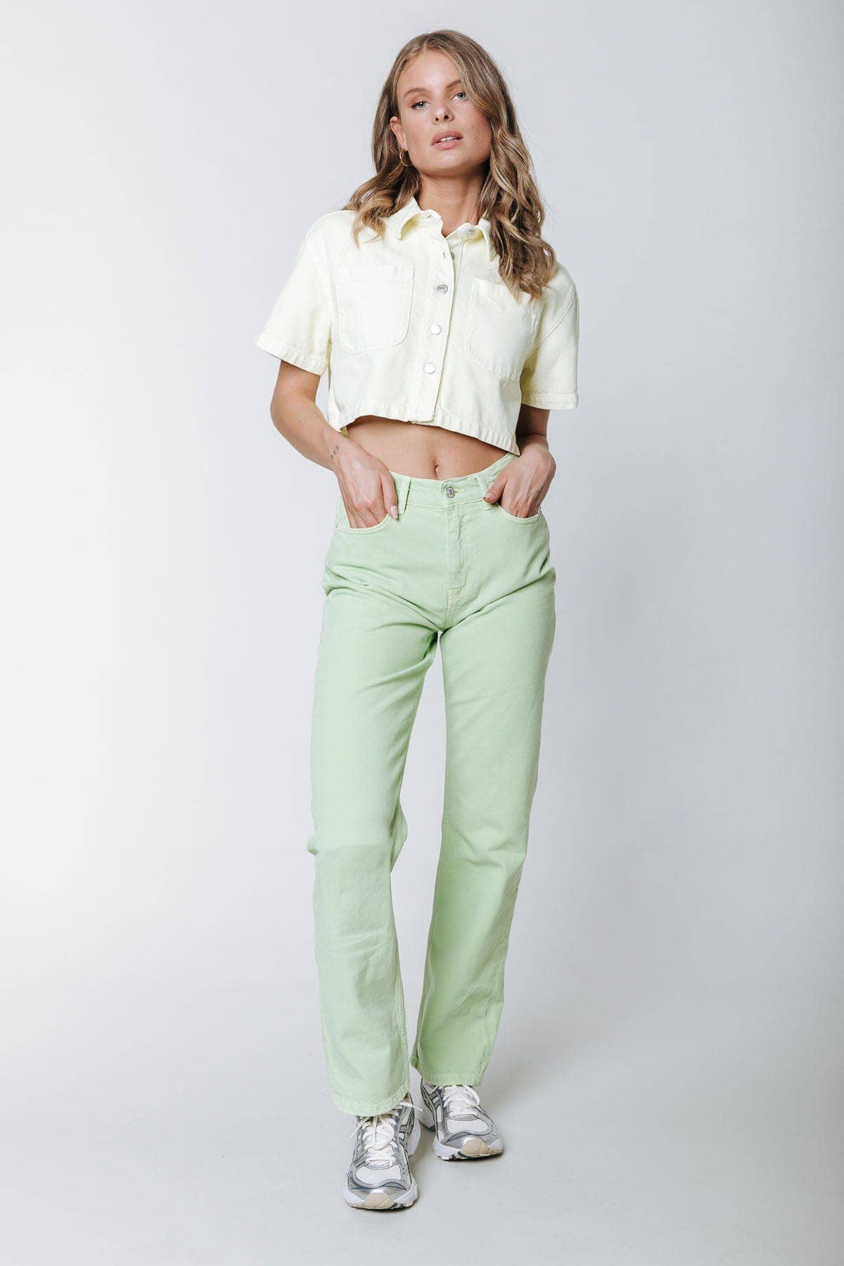 Colourful Rebel Jones Denim Pants | Bright green