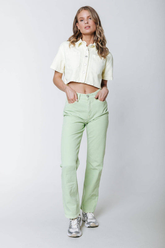 Colourful Rebel Jones Denim Pants | Bright green