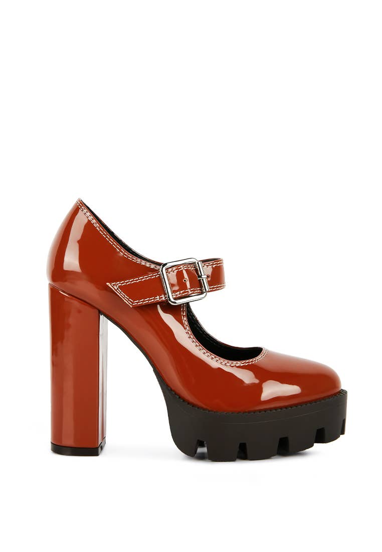 Rag MILLENIAL BUG Patent High Heeled Mary Jane Shoes