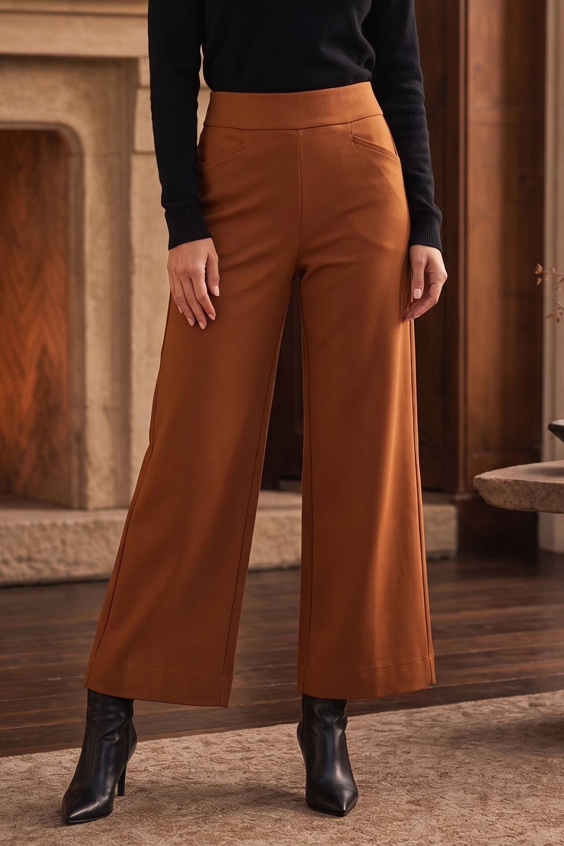 Dear Scarlett High Rise Twill Wide-Leg Pants