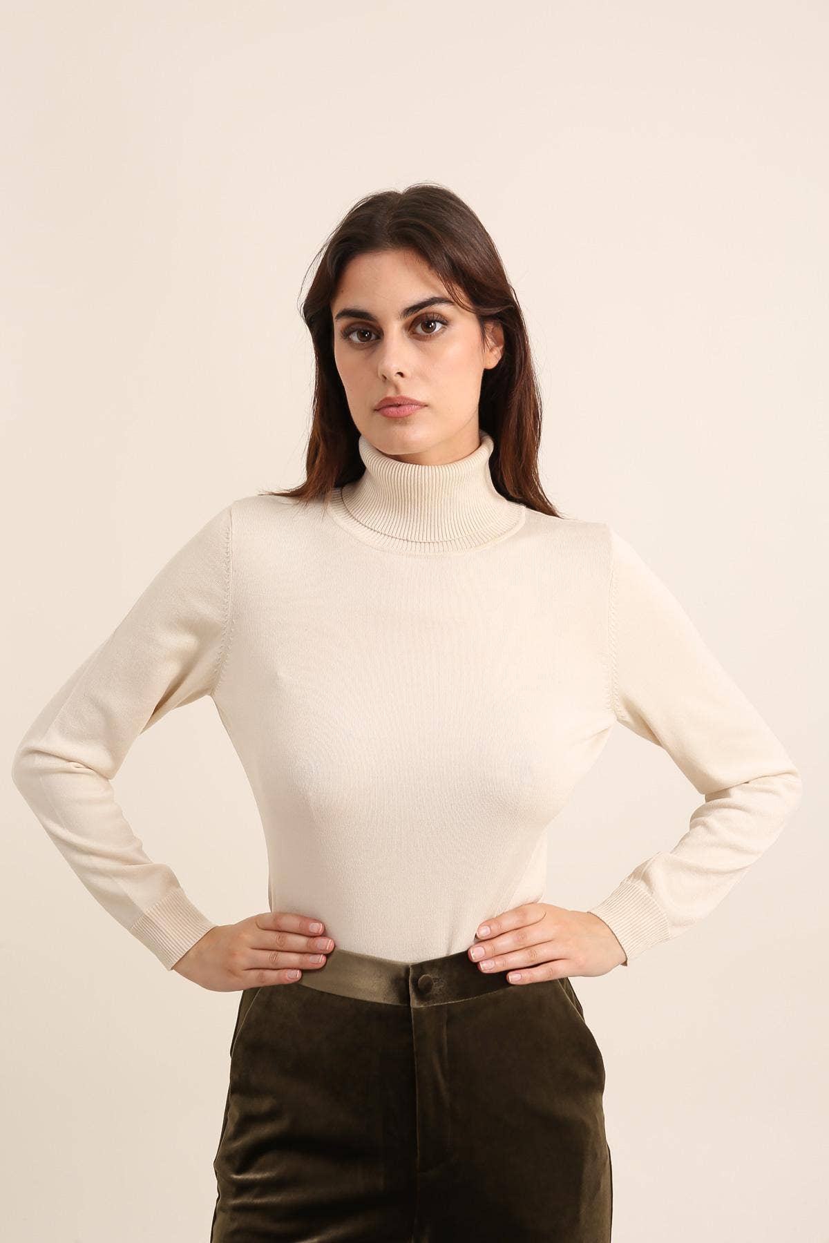 Choklate Turtleneck sweater in tencel and lurex knit