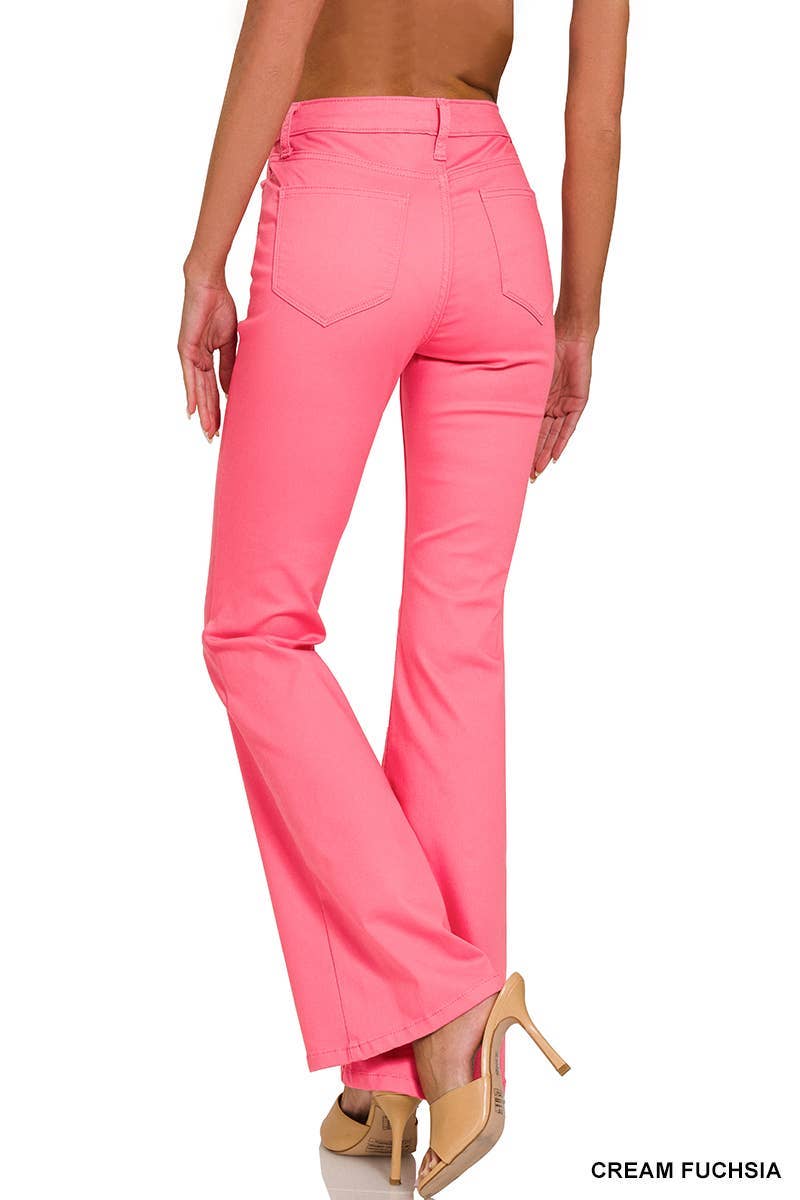Zenana High-rise Bootcut Color Denim Pants