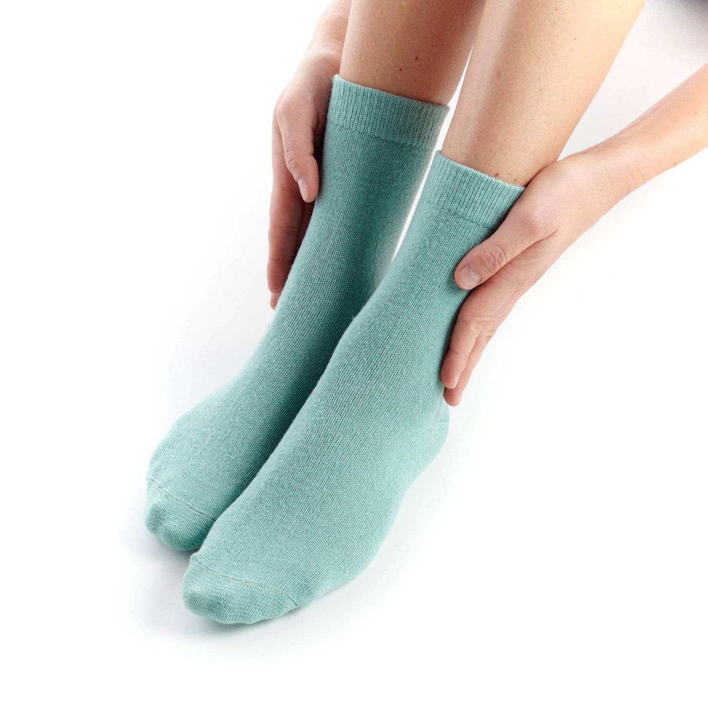 Turquoise Cashmere Plain Sock